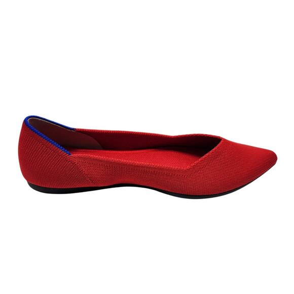 Rothys Bright Red Pointed Toe Womens Flats Size 5.5 - Picture 6 of 13